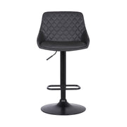 Anibal Adjustable Height Swivel Gray Faux Leather and Black Metal Bar Stool - Furniture City (CA)l