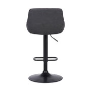 Anibal Adjustable Height Swivel Gray Faux Leather and Black Metal Bar Stool - Furniture City (CA)l