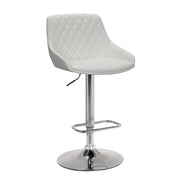 Anibal Adjustable Height Swivel White Faux Leather and Chrome Bar Stool - Furniture City (CA)l