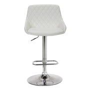 Anibal Adjustable Height Swivel White Faux Leather and Chrome Bar Stool - Furniture City (CA)l