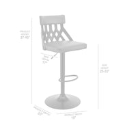 Angelo Adjustable Swivel Gray Faux Leather & Black Wood Bar Stool with Black Base - Furniture City (CA)l