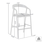 Apache Black Oak Wood and Faux Leather Counter Stool - Furniture City (CA)l