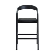 Apache Black Oak Wood and Faux Leather Counter Stool - Furniture City (CA)l