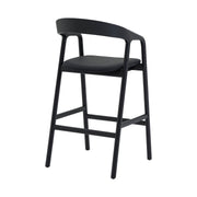 Apache Black Oak Wood and Faux Leather Counter Stool - Furniture City (CA)l