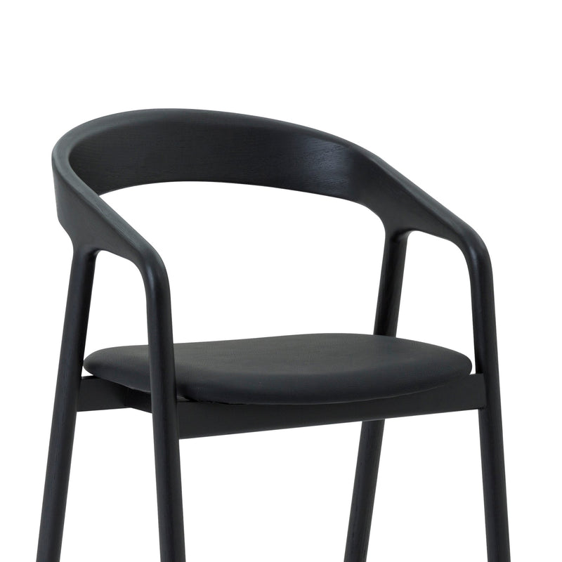 Apache Black Oak Wood and Faux Leather Counter Stool - Furniture City (CA)l