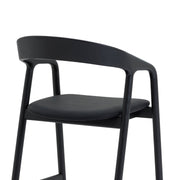 Apache Black Oak Wood and Faux Leather Counter Stool - Furniture City (CA)l