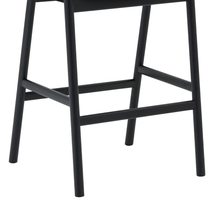 Apache Black Oak Wood and Faux Leather Counter Stool