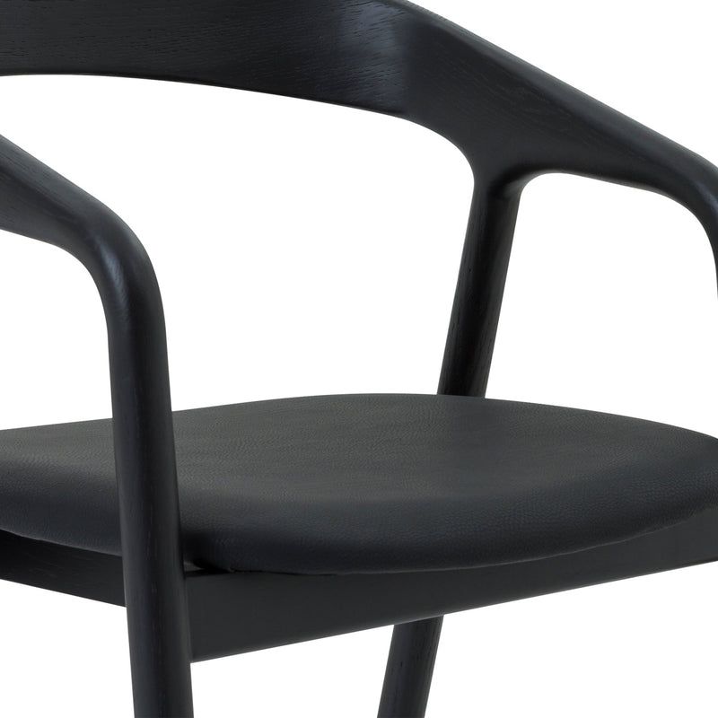 Apache Black Oak Wood and Faux Leather Counter Stool - Furniture City (CA)l