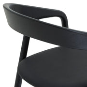 Apache Black Oak Wood and Faux Leather Counter Stool - Furniture City (CA)l