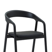 Apache Black Oak Wood and Faux Leather Bar Stool - Furniture City (CA)l