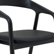 Apache Black Oak Wood and Faux Leather Bar Stool - Furniture City (CA)l