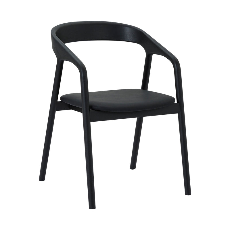 Apache Black Oak Wood and Faux Leather Dining Chair - Furniture City (CA)l