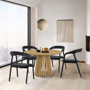 Apache Black Oak Wood and Faux Leather Dining Chair - Furniture City (CA)l