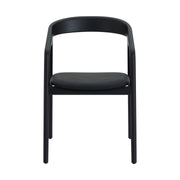 Apache Black Oak Wood and Faux Leather Dining Chair - Furniture City (CA)l