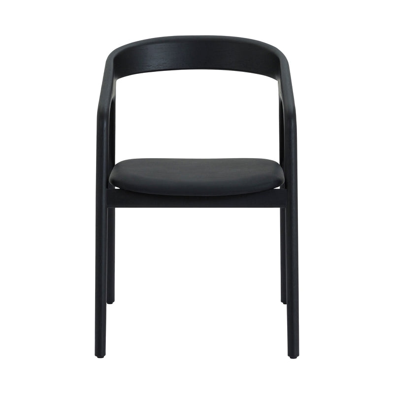 Apache Black Oak Wood and Faux Leather Dining Chair - Furniture City (CA)l