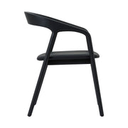 Apache Black Oak Wood and Faux Leather Dining Chair - Furniture City (CA)l