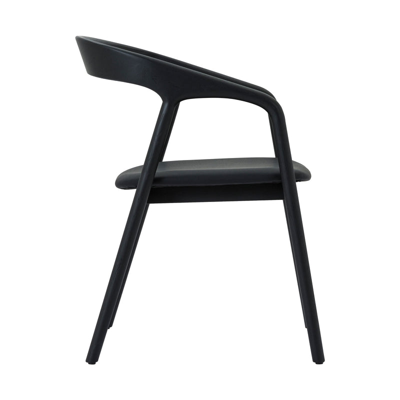 Apache Black Oak Wood and Faux Leather Dining Chair - Furniture City (CA)l