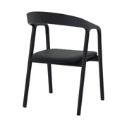 Apache Black Oak Wood and Faux Leather Dining Chair - Furniture City (CA)l