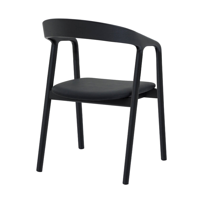 Apache Black Oak Wood and Faux Leather Dining Chair - Furniture City (CA)l