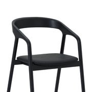 Apache Black Oak Wood and Faux Leather Dining Chair - Furniture City (CA)l