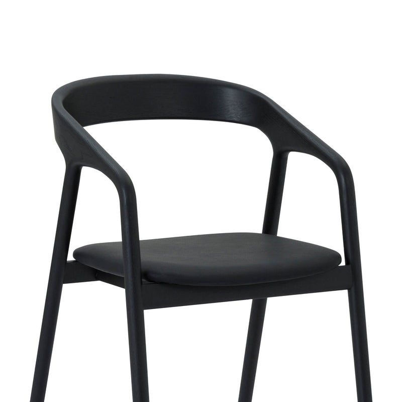 Apache Black Oak Wood and Faux Leather Dining Chair - Furniture City (CA)l