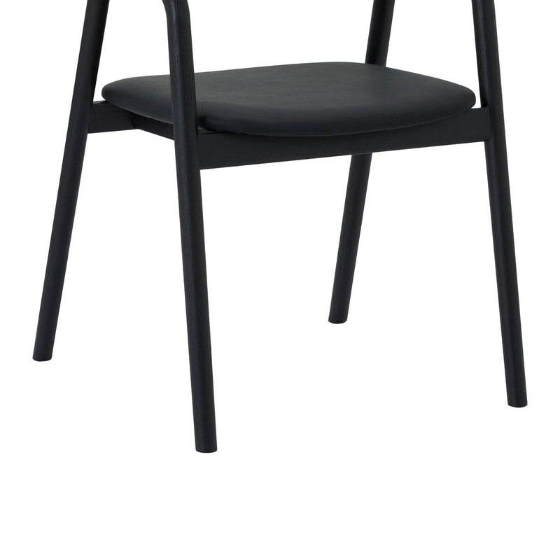 Apache Black Oak Wood and Faux Leather Dining Chair - Furniture City (CA)l