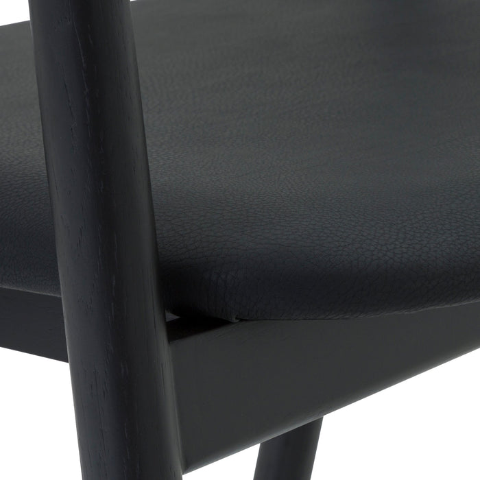 Apache Black Oak Wood and Faux Leather Dining Chair