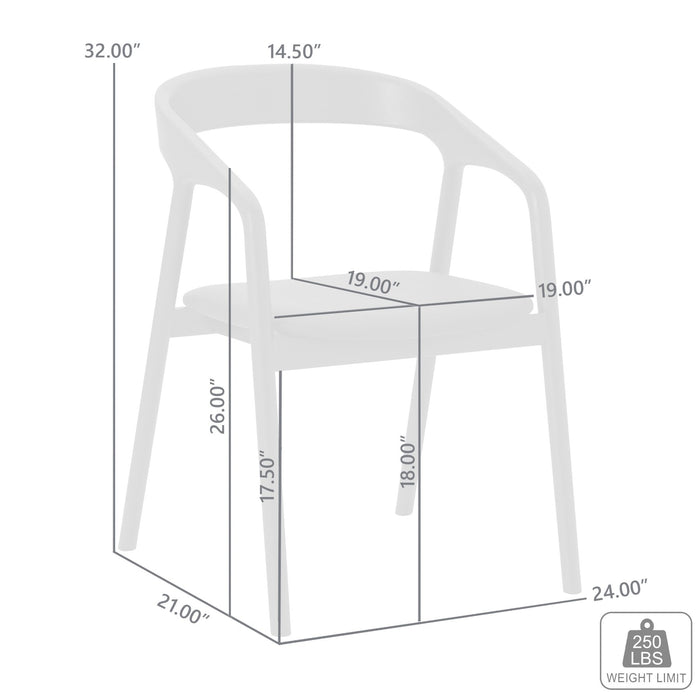 Apache Black Oak Wood and Faux Leather Dining Chair