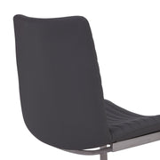 April Contemporary Dining Chair in Brushed Stainless Steel Finish and Gray Faux Leather - Set of 2 - Furniture City (CA)l
