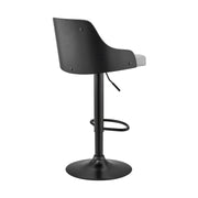 Asher Adjustable Gray Faux Leather and Black Finish Bar Stool - Furniture City (CA)l