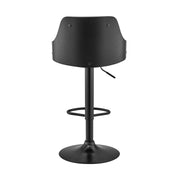 Asher Adjustable Gray Faux Leather and Black Finish Bar Stool - Furniture City (CA)l