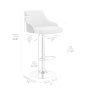 Asher Adjustable Black Faux Leather and Chrome Finish Bar Stool - Furniture City (CA)l