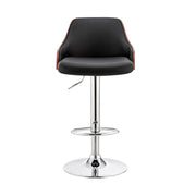 Asher Adjustable Black Faux Leather and Chrome Finish Bar Stool - Furniture City (CA)l