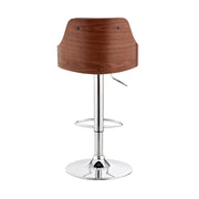 Asher Adjustable Black Faux Leather and Chrome Finish Bar Stool - Furniture City (CA)l