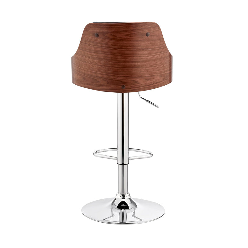 Asher Adjustable Black Faux Leather and Chrome Finish Bar Stool - Furniture City (CA)l