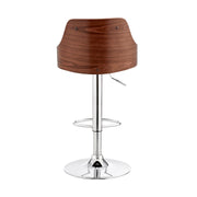 Asher Adjustable Cream Faux Leather and Chrome Finish Bar Stool - Furniture City (CA)l