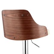Asher Adjustable Cream Faux Leather and Chrome Finish Bar Stool - Furniture City (CA)l