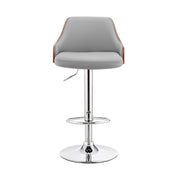 Asher Adjustable Gray Faux Leather and Chrome Finish Bar Stool - Furniture City (CA)l