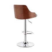 Asher Adjustable Gray Faux Leather and Chrome Finish Bar Stool - Furniture City (CA)l