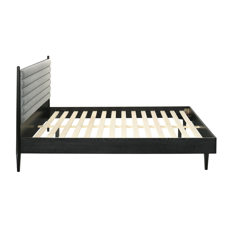 Artemio King Platform Wood Bed Frame in Black Finish - Furniture City (CA)l