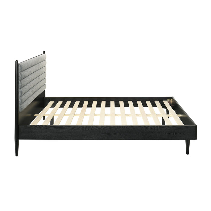 Artemio King Platform Wood Bed Frame in Black Finish