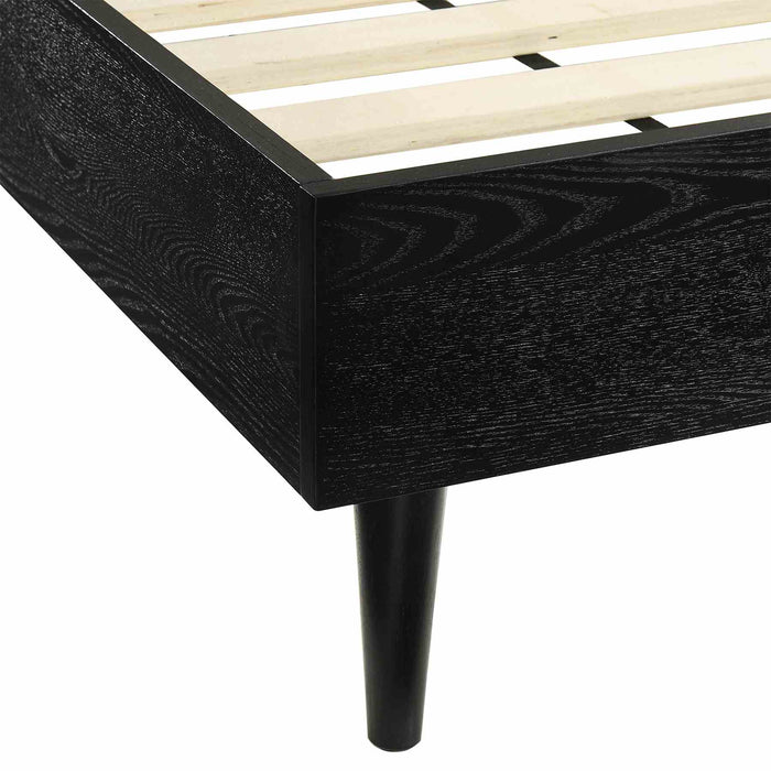 Artemio King Platform Wood Bed Frame in Black Finish