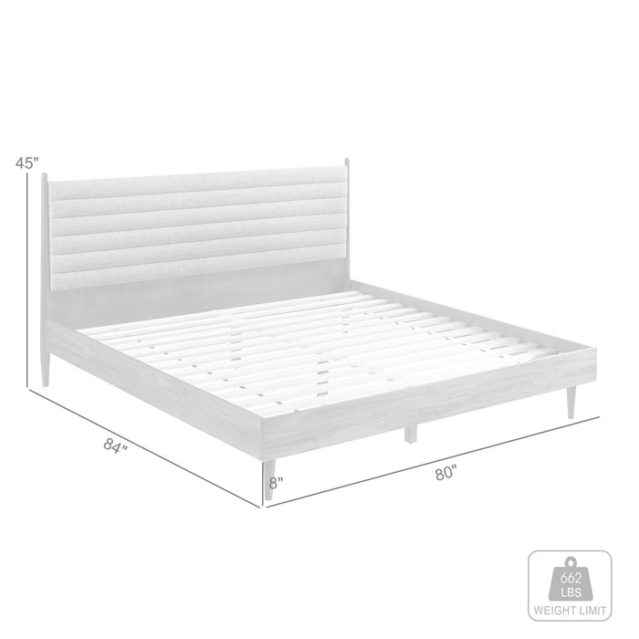 Artemio King Platform Wood Bed Frame in Walnut Finish