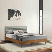 Artemio King Platform Wood Bed Frame in Walnut Finish - Furniture City (CA)l