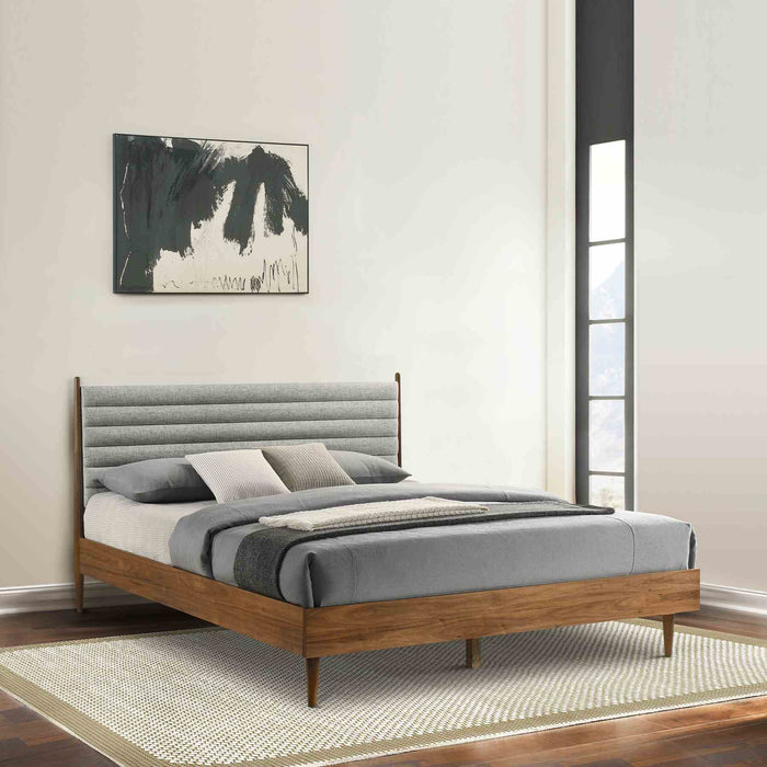 Artemio King Platform Wood Bed Frame in Walnut Finish