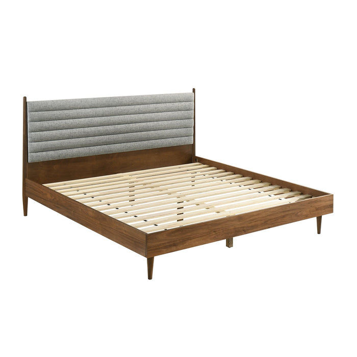 Artemio King Platform Wood Bed Frame in Walnut Finish