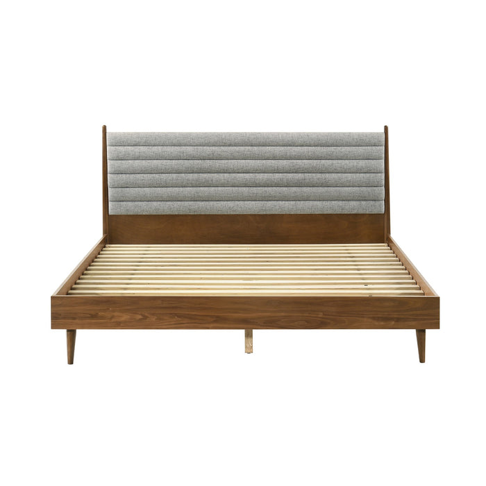 Artemio King Platform Wood Bed Frame in Walnut Finish