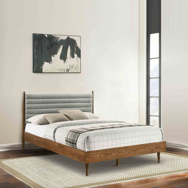 Artemio Queen Platform Wood Bed Frame in Walnut Finish - Furniture City (CA)l