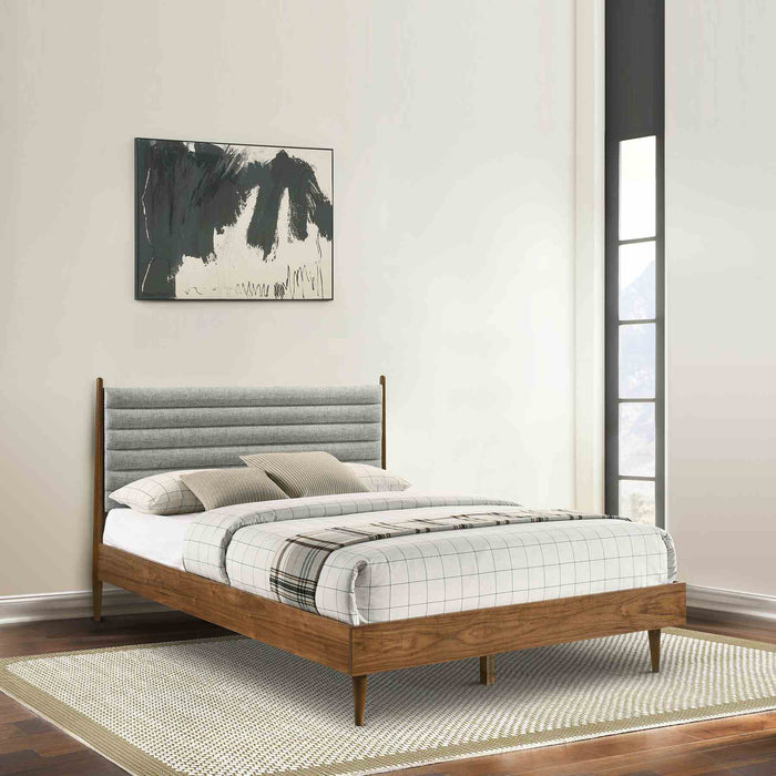 Artemio Queen Platform Wood Bed Frame in Walnut Finish