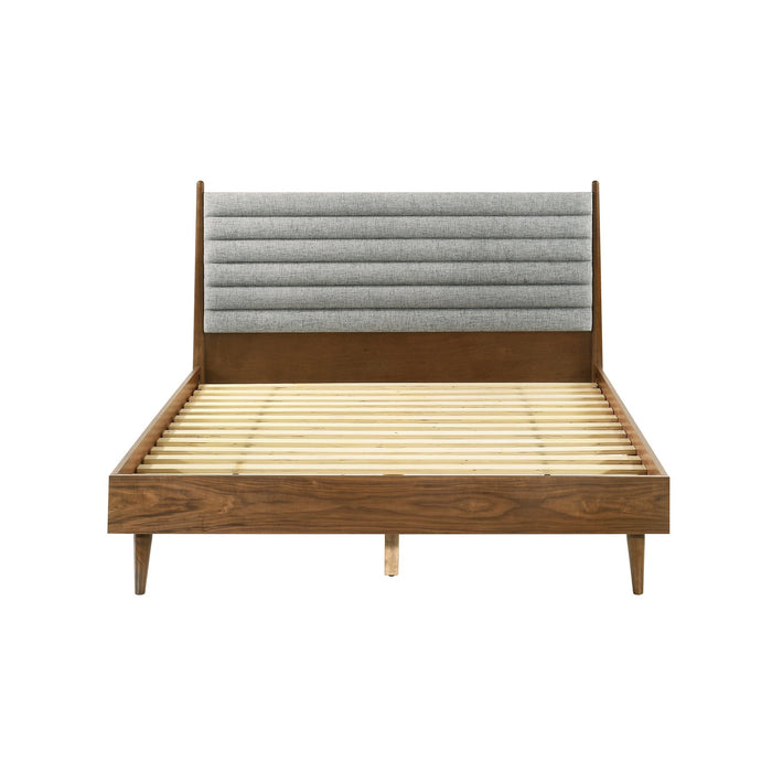 Artemio Queen Platform Wood Bed Frame in Walnut Finish